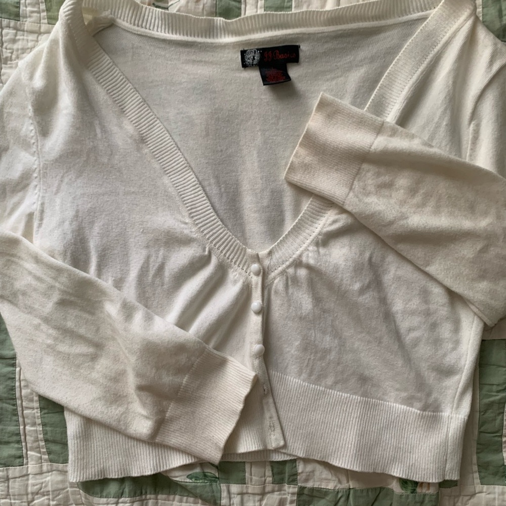 Vintage Off-White Cropped Cardigan